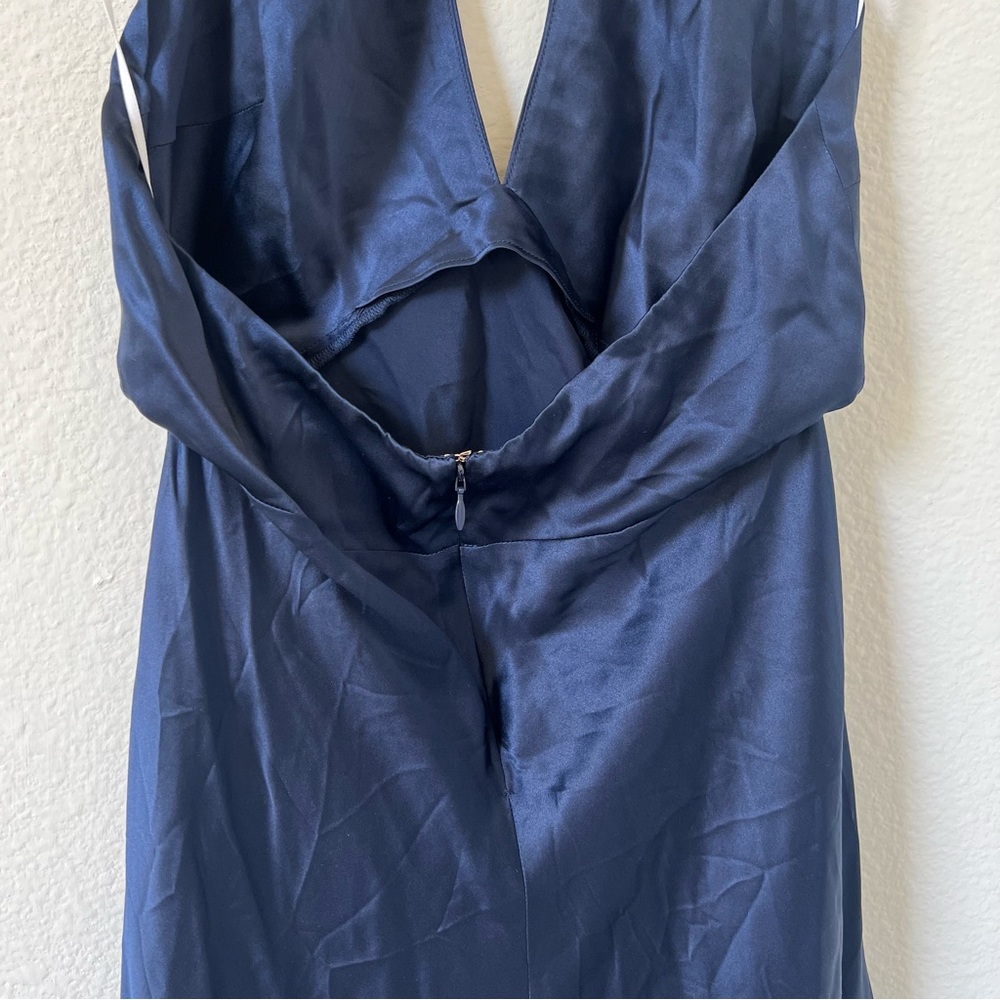 Reformation Daniela Silk Maxi Dress in Navy Blue - Picture 9 of 14